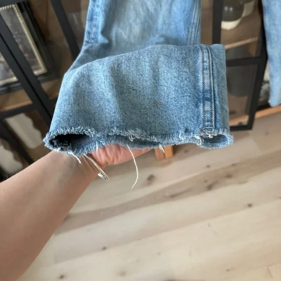 rag & bone maya high rise ankle straight jeans light wash raw hem - Picture 8 of 11